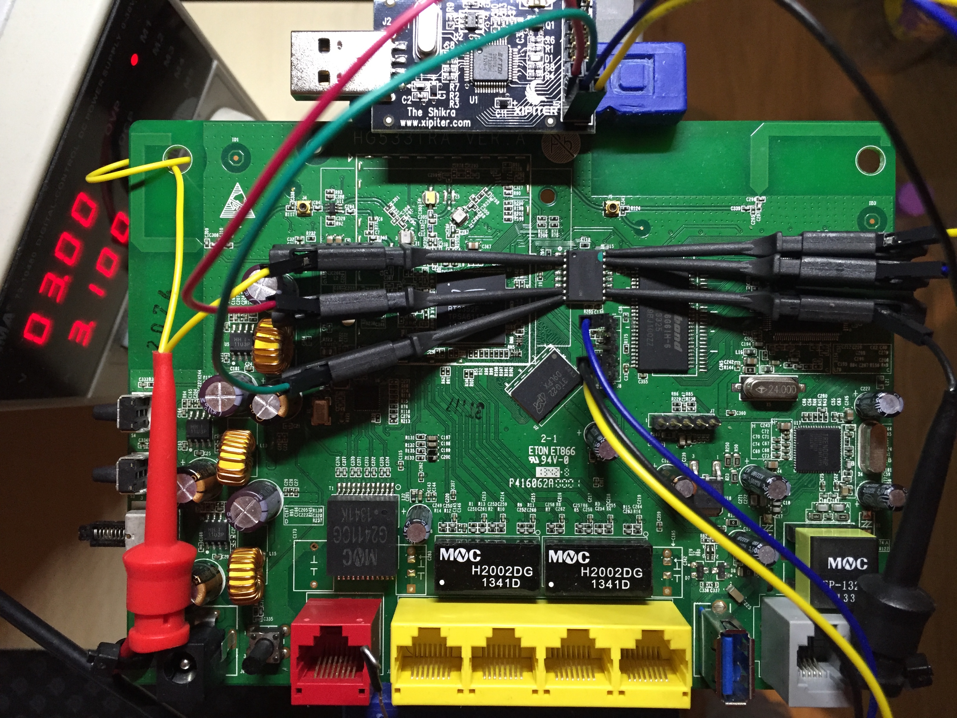 Shikra and Power Connected to Flash