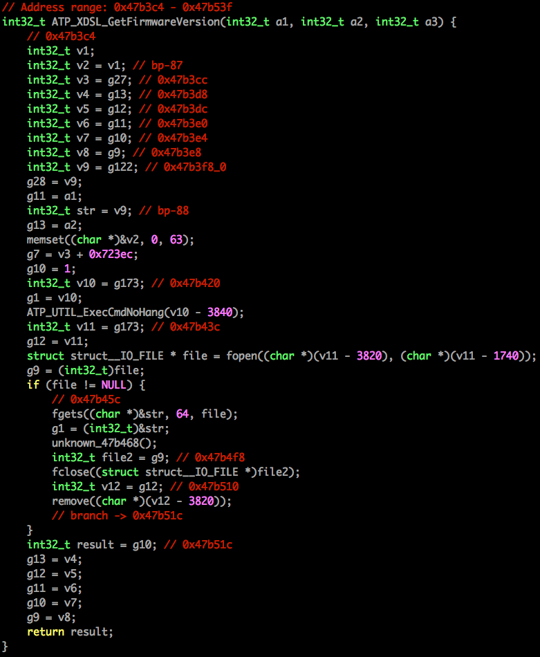 Binary Decompiled to C by RetDec